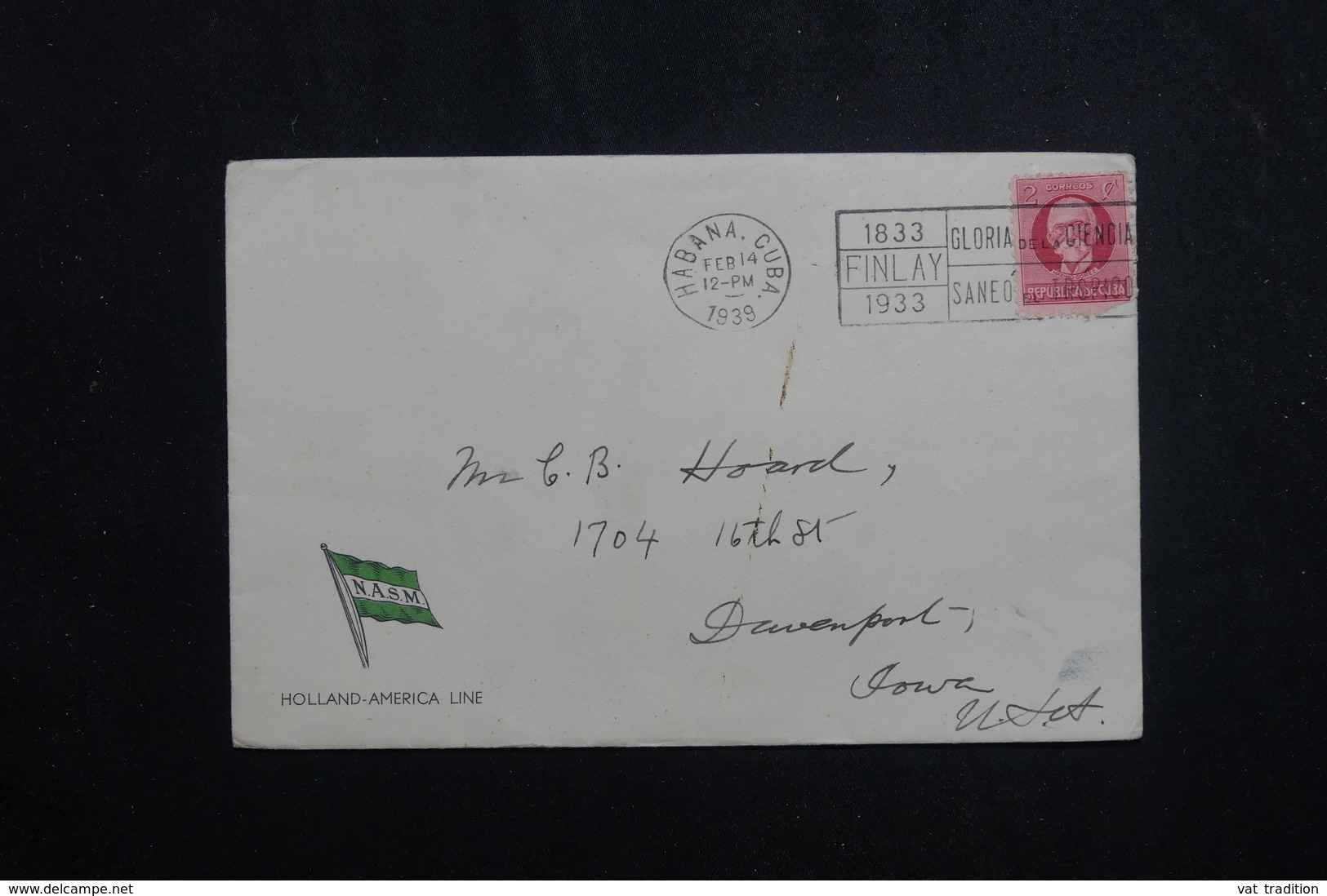 CUBA - Enveloppe De Habana Pour Davenport ( USA) En 1939, Affranchissement Plaisant - L 61777 - Cartas & Documentos