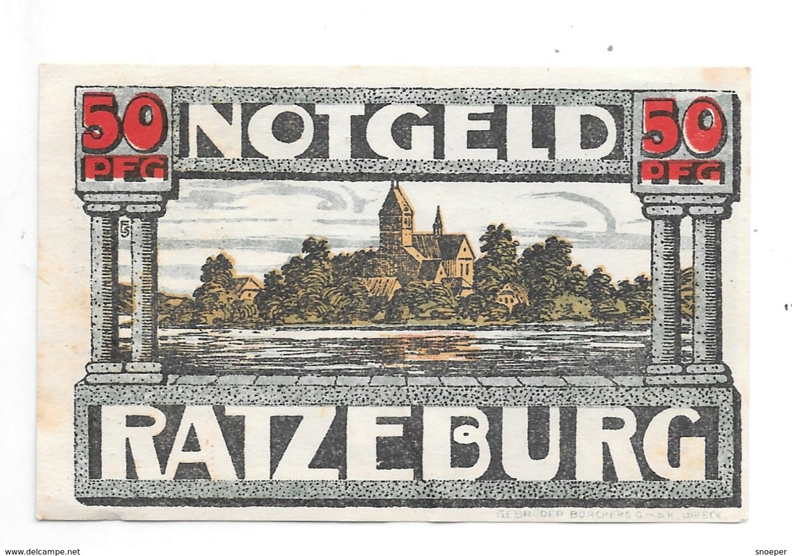 **notgeld Ratzeburg 25+ 50  Pfennig   1101.1 Serie Compleet - Lokale Ausgaben