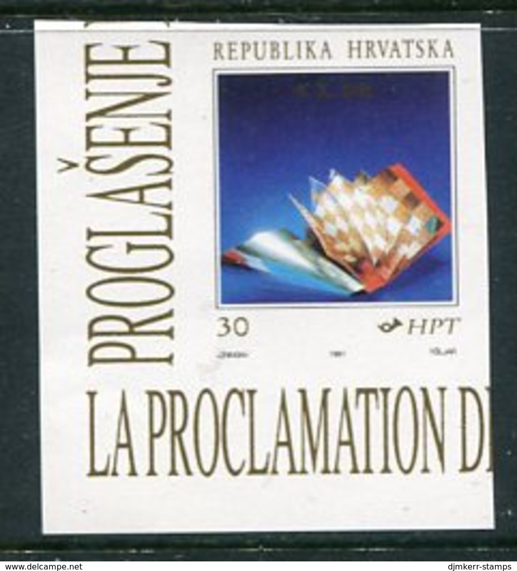 CROATIA 1991 Independence Proclamation Imperforate  MNH / **.  Michel 183 U - Croatia