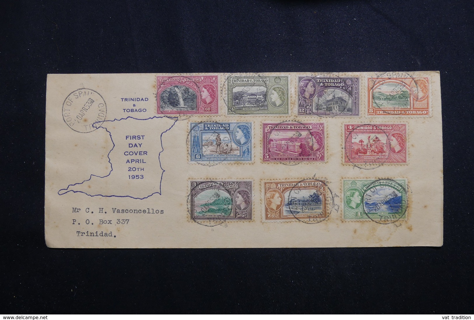 TRINITE ET TOBAGO - Enveloppe FDC En 1953  - L 61785 - Trinidad & Tobago (...-1961)