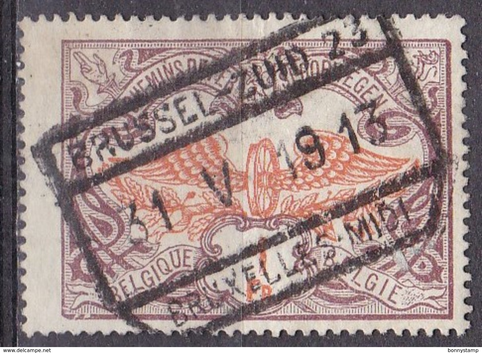 Belgio, 1902/14 - 1fr Winged Wheel - Nr.Q42 Usato° - Other & Unclassified