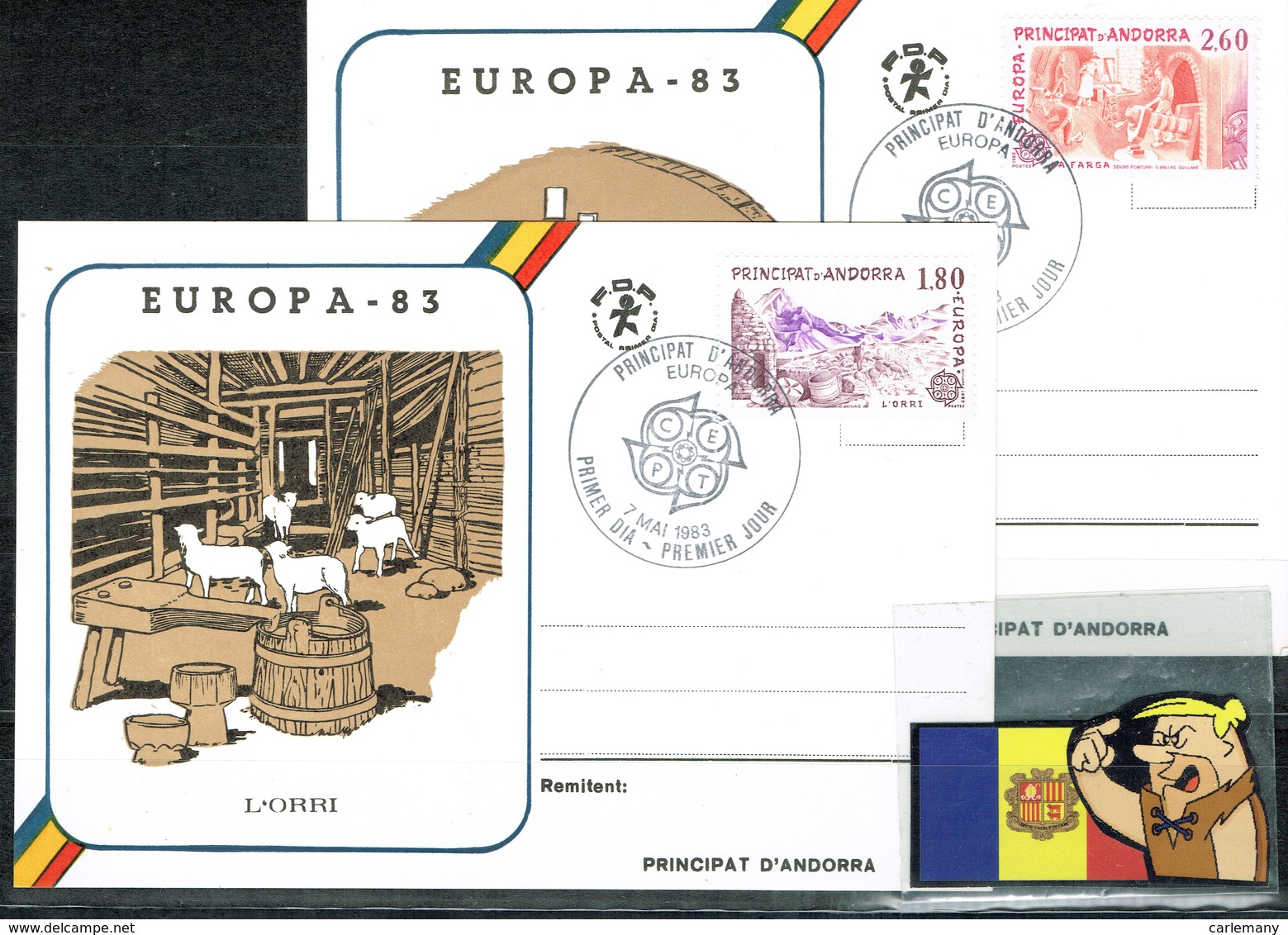 ANDORRA ANDORRE FDP  PREMIER JOUR EUROPA 83- 2 DOC. - Other & Unclassified