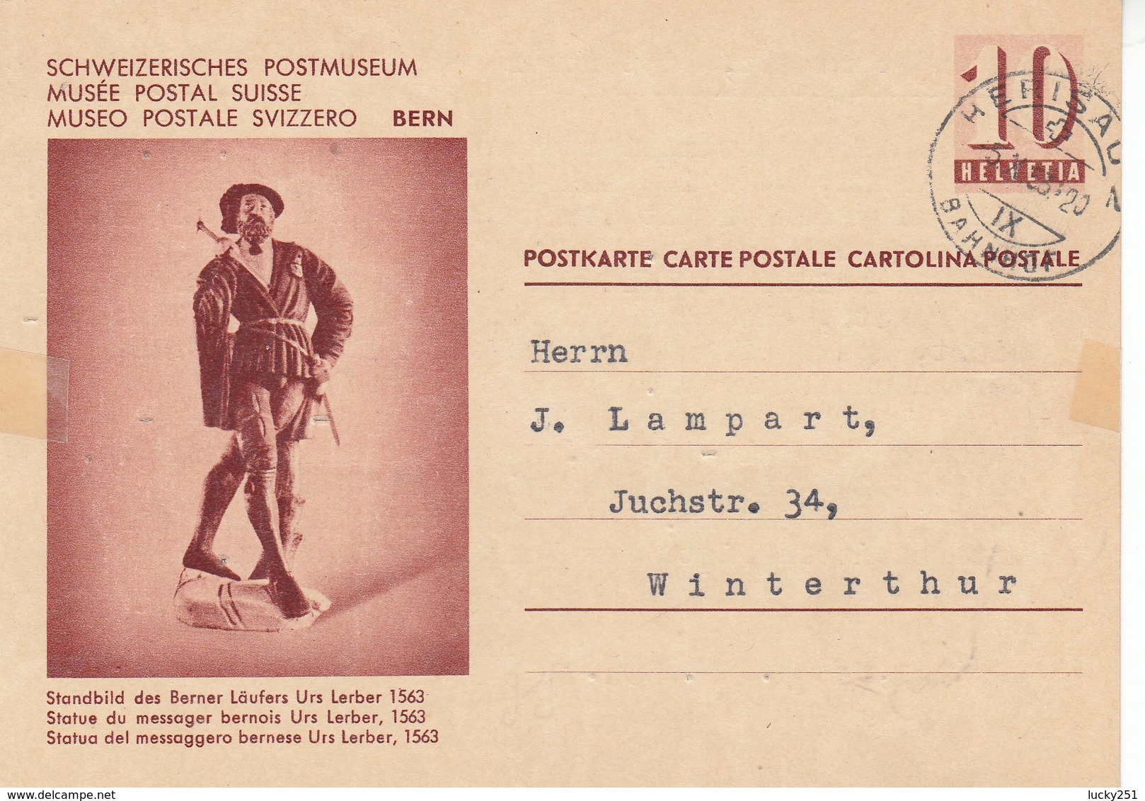 Suisse - Entier Postal - Oblitération Le 05/10/1953 - Musée Postal Suisse - Ganzsachen