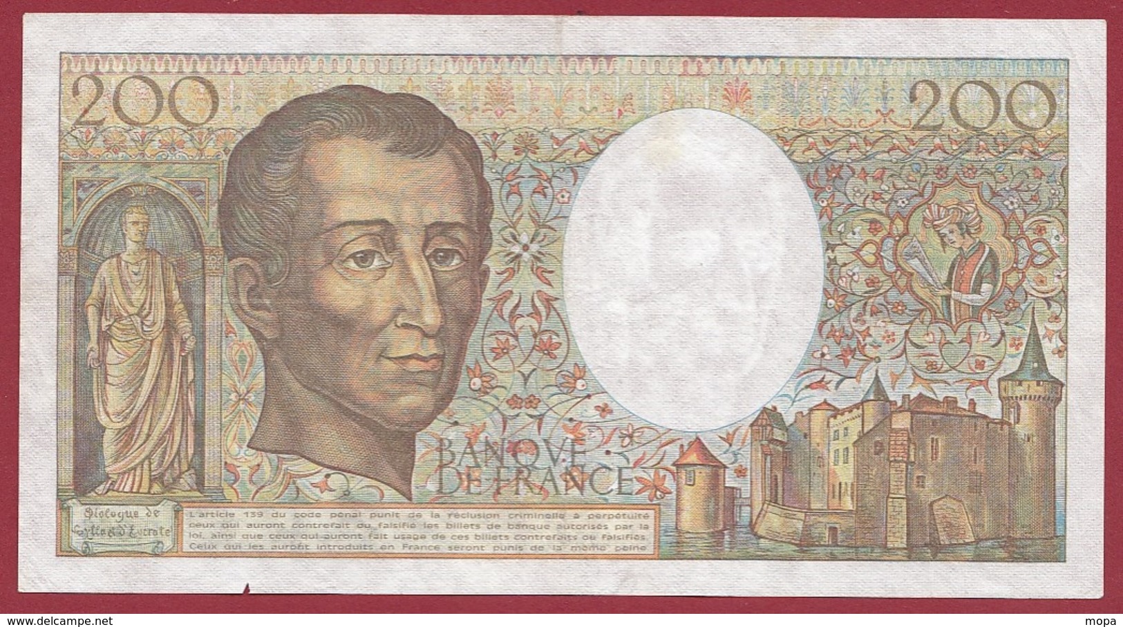 200 Francs "Montesquieu" 1988 ----TTB+----ALPH.P.056---AUCUN TROU D EPINGLE - 200 F 1981-1994 ''Montesquieu''