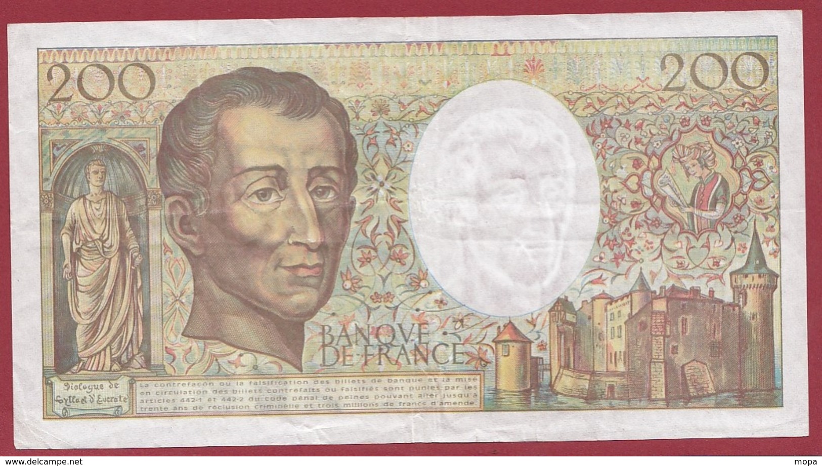 200 Francs "Montesquieu" 1994 ----TTB+----ALPH.L.162--AUCUN TROU D EPINGLE - 200 F 1981-1994 ''Montesquieu''