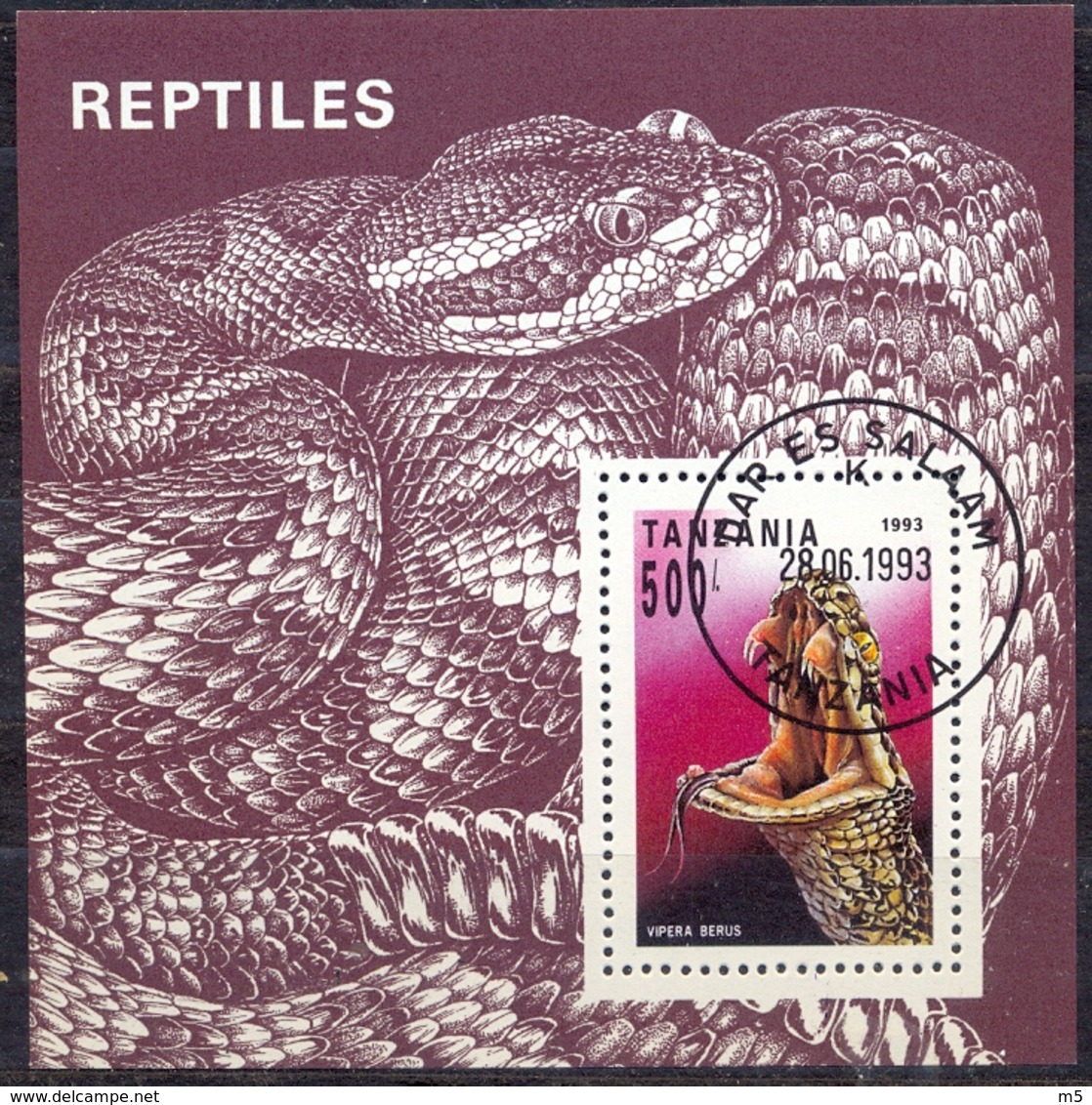 TANZANIA - FAUNA - SNAKES -  MI.NO.BL 220 - CV - 2,5 € - Tanzania (1964-...)