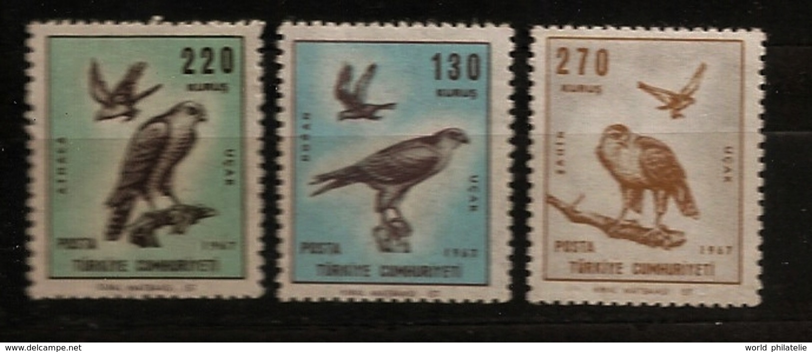 Turquie Türkiye 1967 N° PA 49 / 51 Inc ** Oiseaux De Proie, Faucon, Aigles, Épervier, Buse, Busard, Rapaces - Airmail
