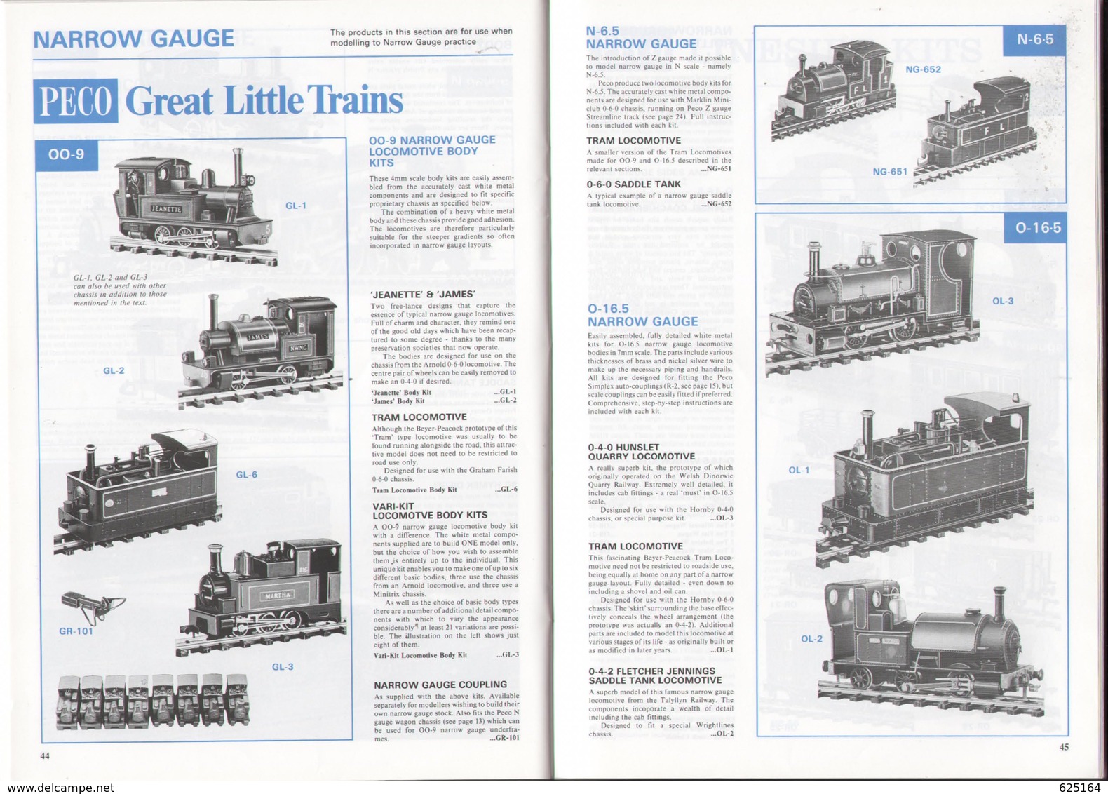 Catalogue PECO 1989 Gauge O OO 009 (HOe) N - Engels