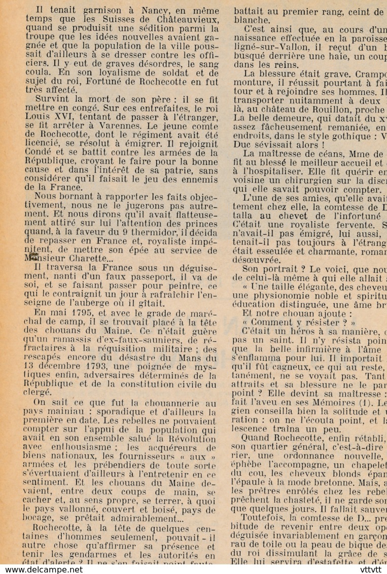 1954 : Document, CHOUANNERIE, Roman D'amour, Saint-Mars-la-Pile, Château De Rouillon, Château De Ranay, Montoire... - Collections