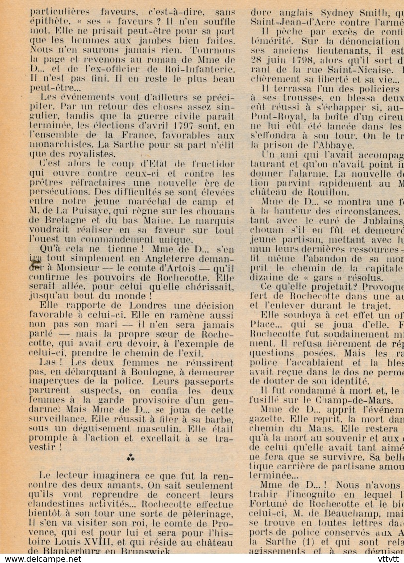 1954 : Document, CHOUANNERIE, Roman D'amour, Saint-Mars-la-Pile, Château De Rouillon, Château De Ranay, Montoire... - Collections