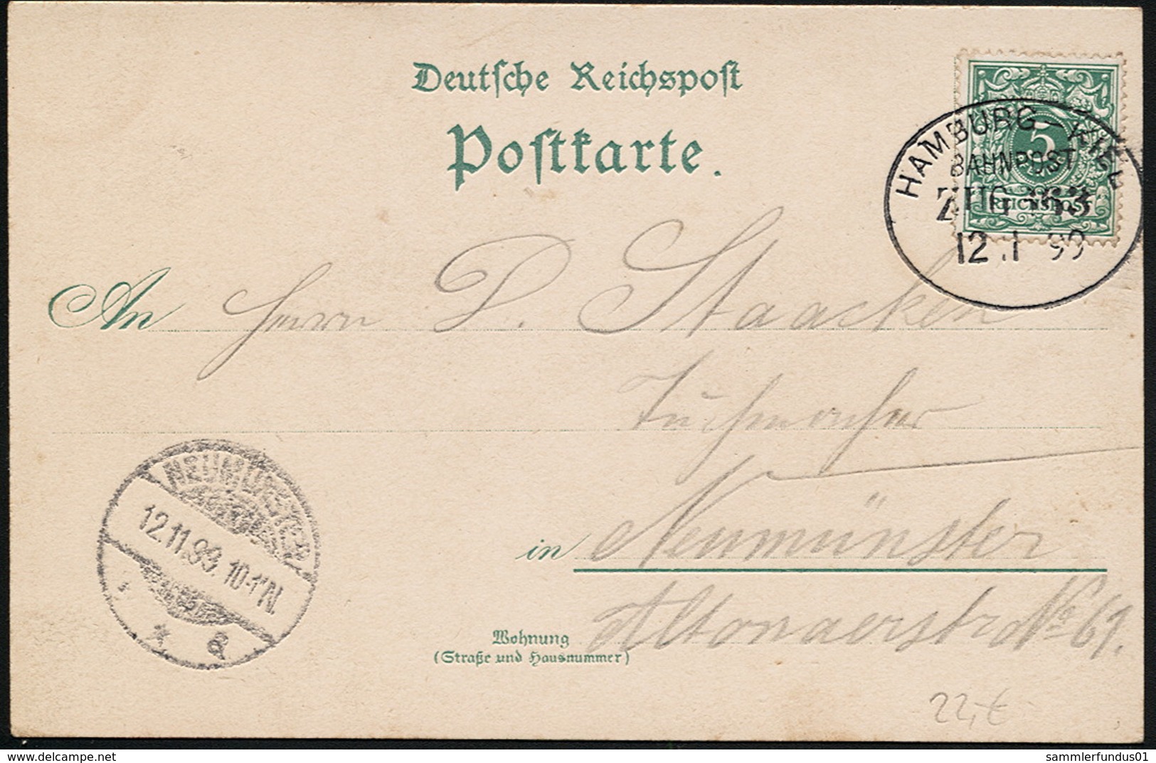 AK/CP Litho Gruss Aus Einfeld  Neumünster   Gel/circ.  1899   Erhaltung/Cond.  1-/2  Nr. 01054 - Neumünster