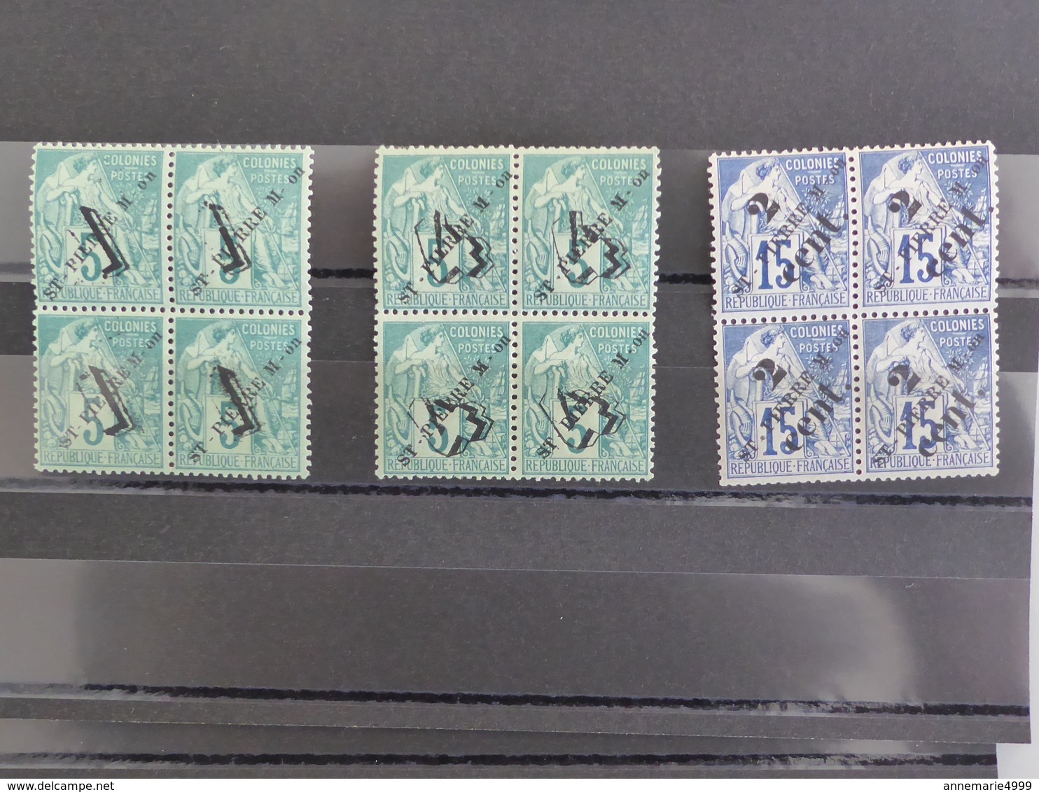 SAINT PIERRE ET MIQUELON  N° 39, 48 Et 50 En Bloc De Quatre  Neuf Sans Charnière RARE - Unused Stamps