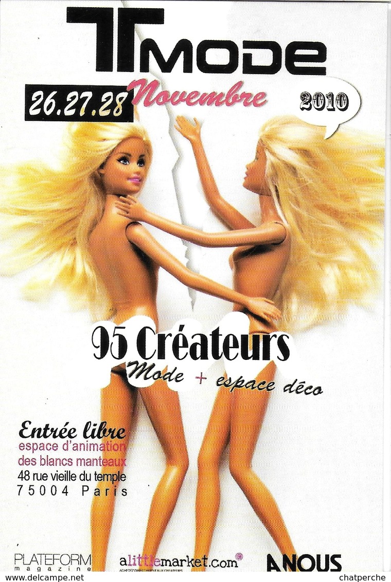 T MODE NOVEMBRE 2010 POUPÉES BARBIE 95 CRÉATEURS DE MODE PARIS 75004  EDIT. CART'COM - Mode