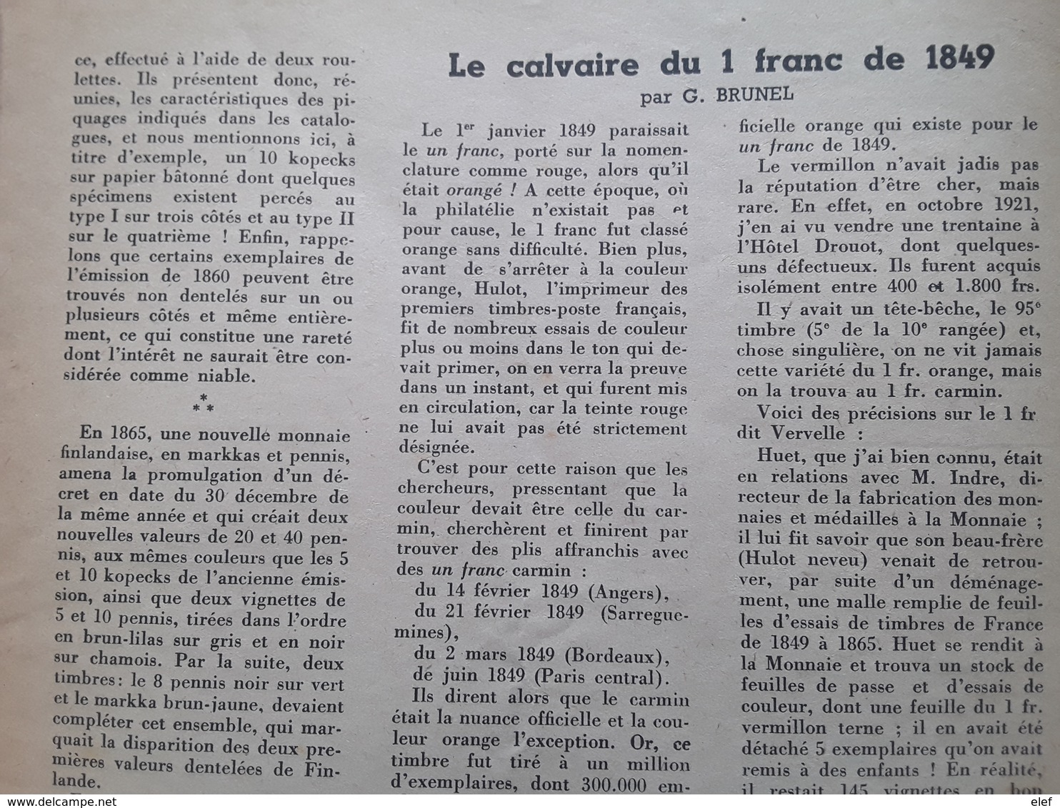 Magazine LA QUINZAINE PHILATÉLIQUE 15 Avril 1946, Aerophilatelie Paris New York,50 F Burele,1f Vermillon France Libre - Français (àpd. 1941)