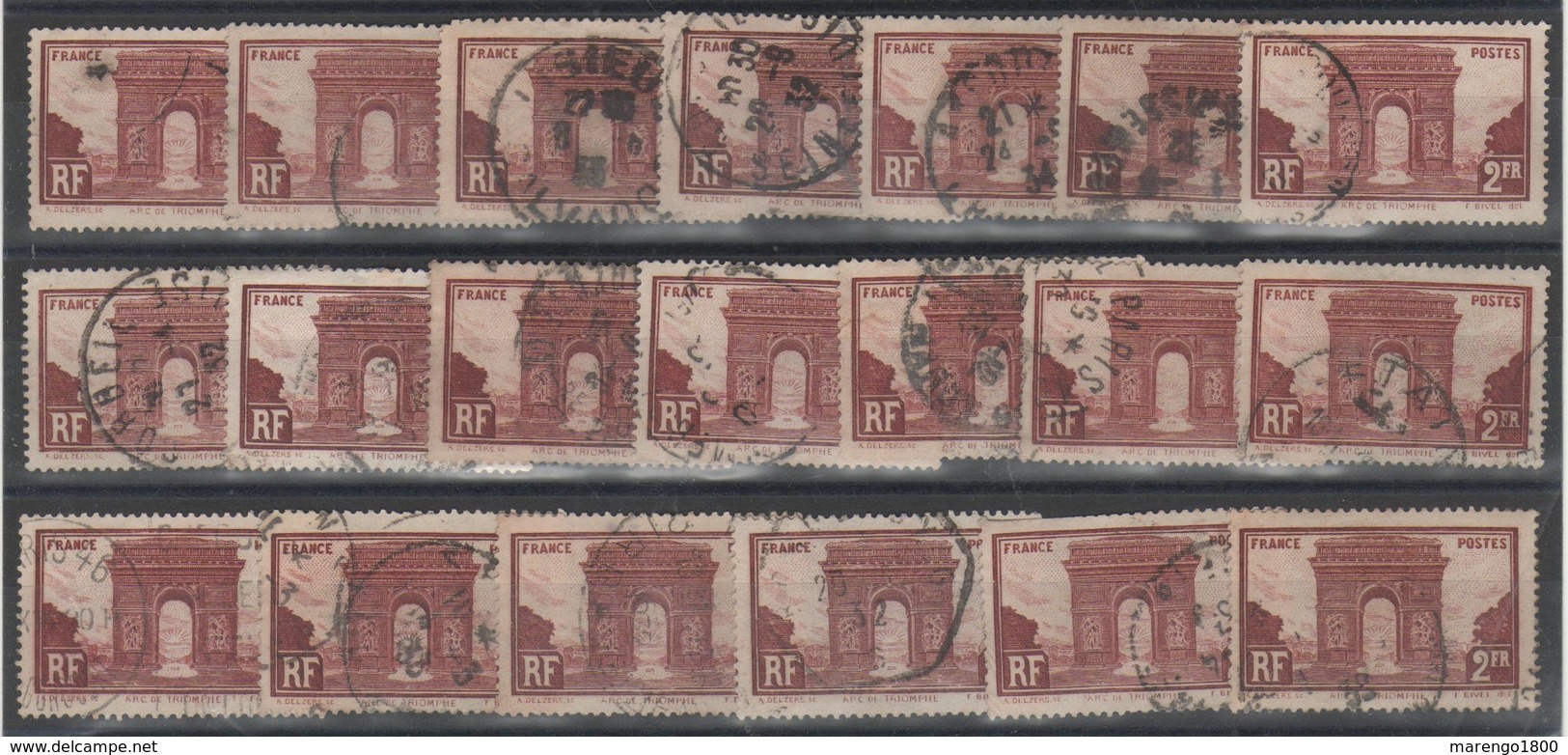 France 1929 - Arc De Triomphe - YT 258 - Accumulation De 20 - Used Stamps