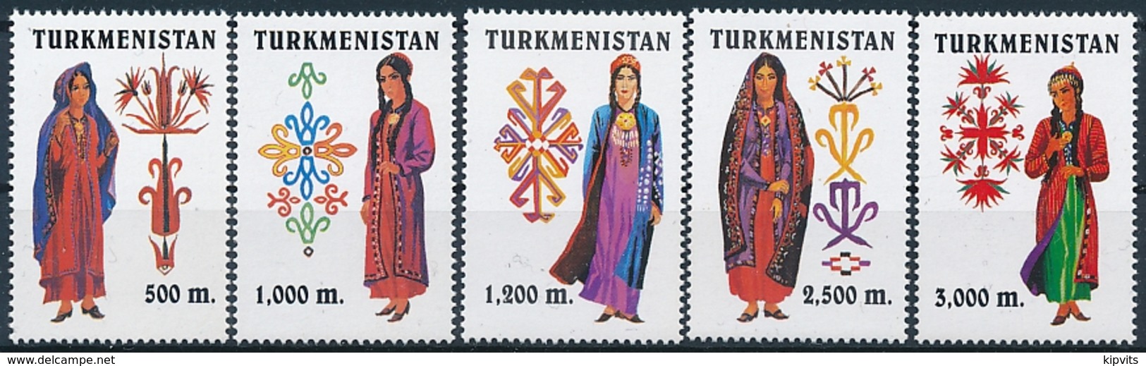 Mi 66-70 MNH ** Traditional Folk Costumes Trachten - Turkmenistan