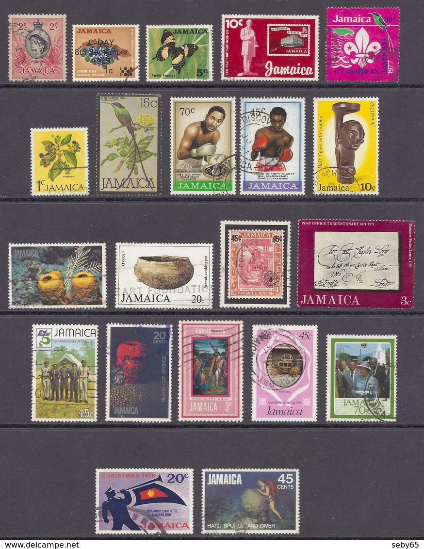 Jamaica - Scouting, Diving, Boxing, Marine Life Sponge, Queen, Handicrafts, Butterfly - (Lot) Different Used - Jamaica (1962-...)