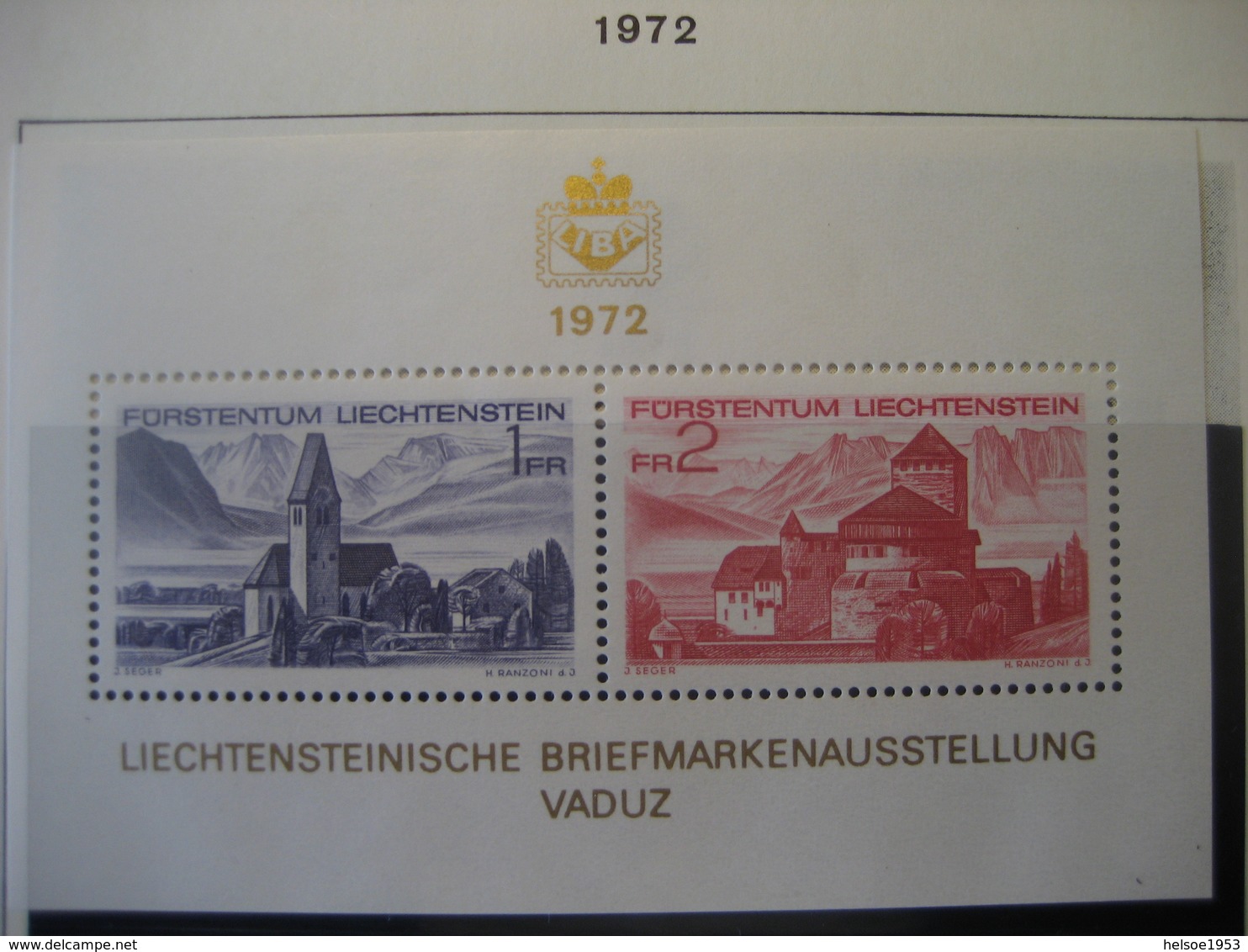 Liechtenstein- Block 9 Mi. Nr. 565-566** - Briefe U. Dokumente