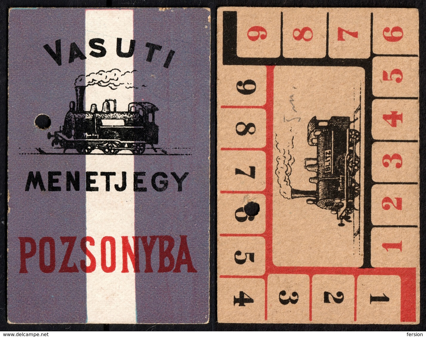 TRAIN RAILWAY Locomotive Toy Childrenpost Postmark Ticket Hungary 1910's To SLOVAKIA Bratislava - Europa