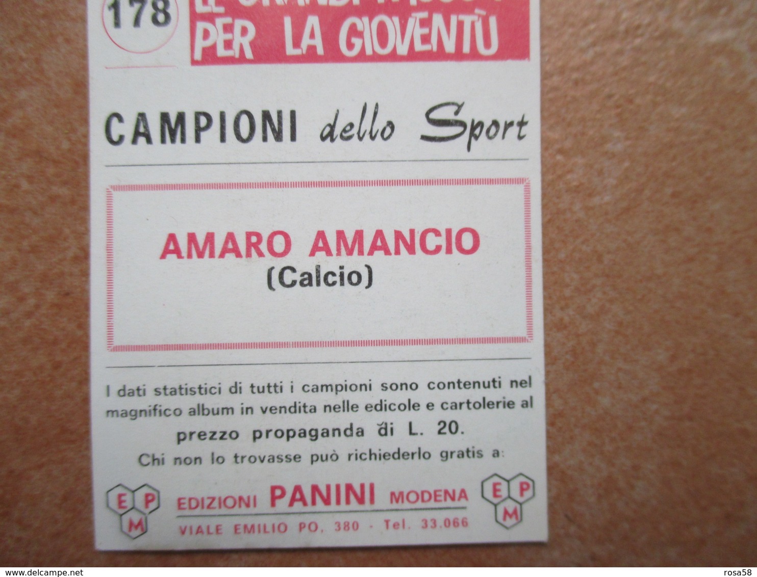 SOCCER Figurina Edizione PANINI Campioni Dello Sport  N.178 Amaro Amancio Calcio Real Madrid Macchie - Edizione Italiana