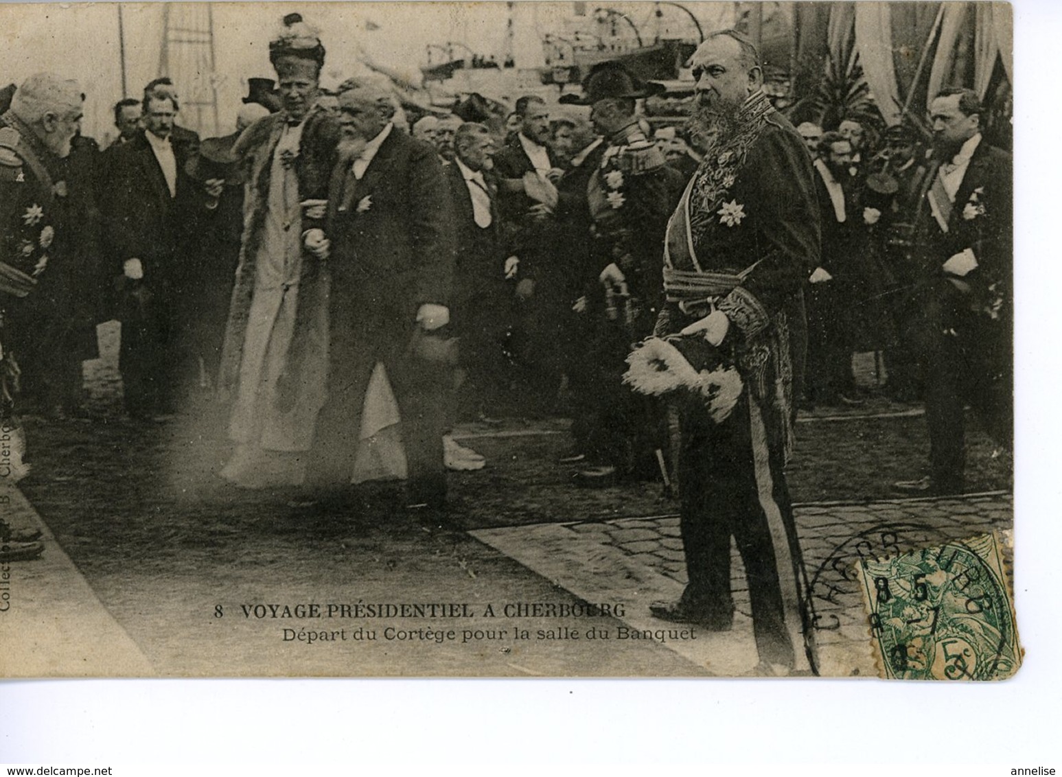 50 CHERBOURG 1907 Mr Fallières Avec Le Roi Et La Reine Du Danemark  Départ Pour Le Banquet - Cherbourg