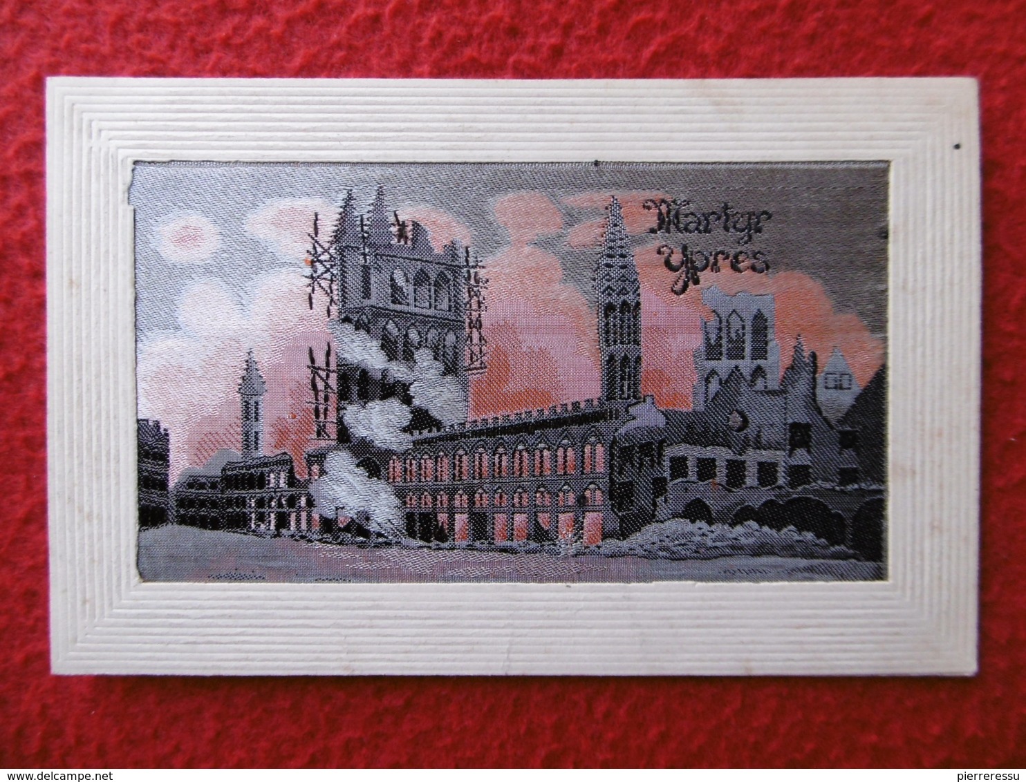 CARTE BRODEE SOIE MARTYR YPRES - Other & Unclassified