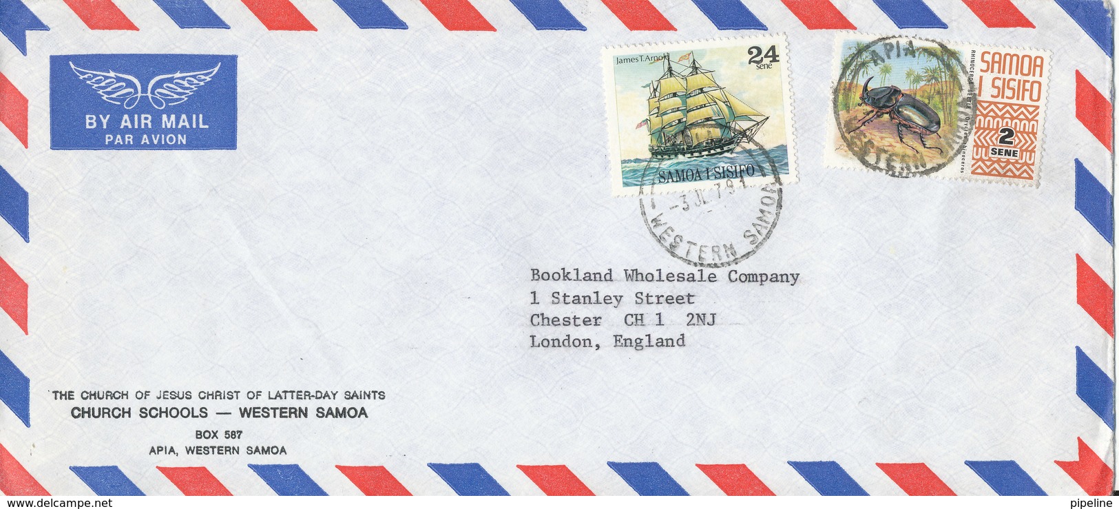 Samora I Sisifo Air Mail Cover Sent To England 3-7-1979 Topic Stamps - Samoa (Staat)