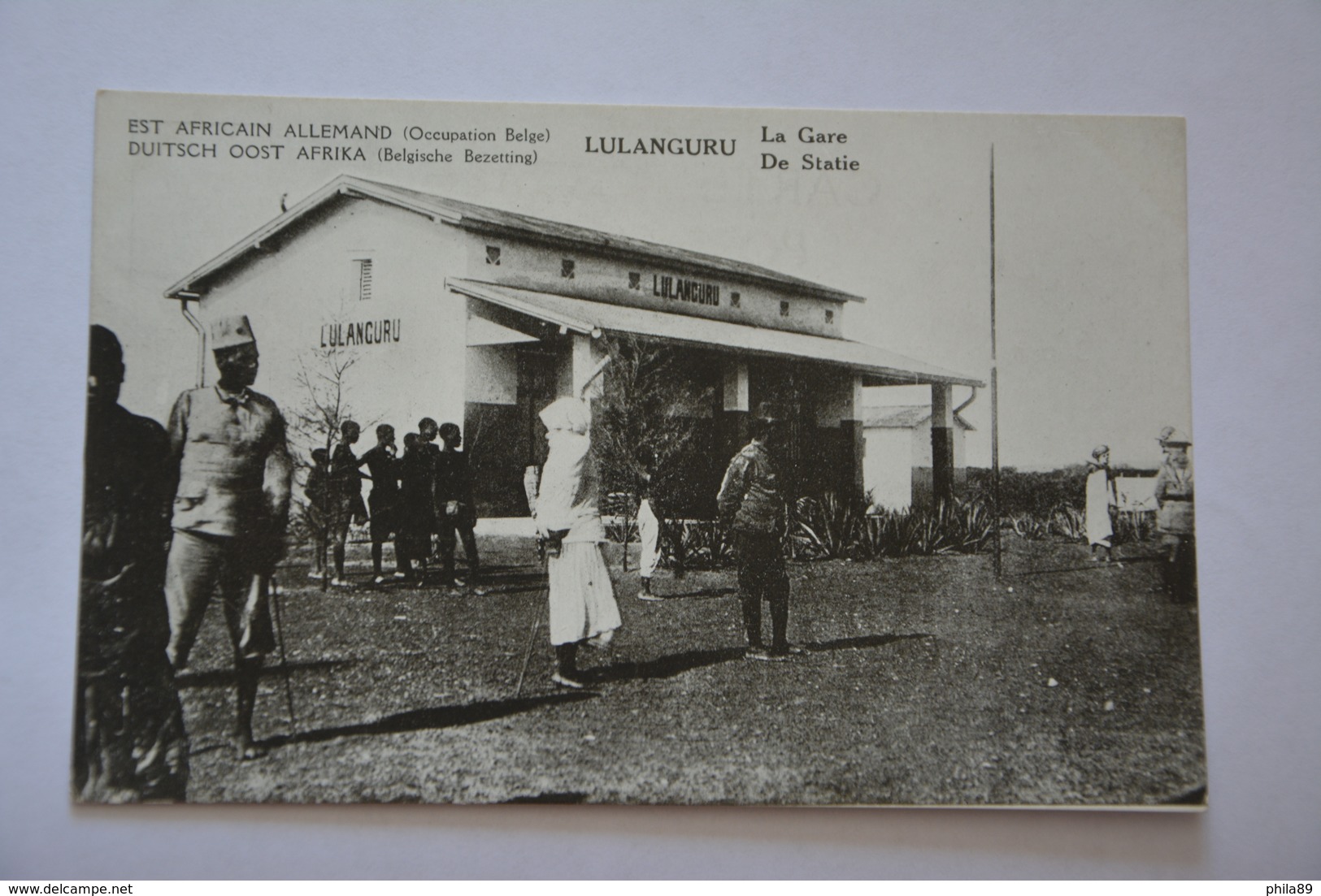 Lot De 3 Cartes-est Africain Allemand(occupation Belge)-un Camp Dans Le Ruanda-LULANGURU-la Gare-KIGALI-parade De Garde - Altri & Non Classificati