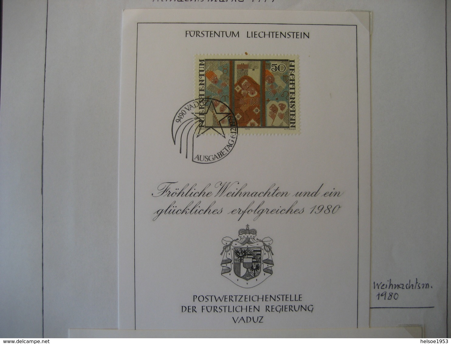 Liechtenstein- FDC Glückwunschkarte Mit Mi.Nr. 739 - Brieven En Documenten