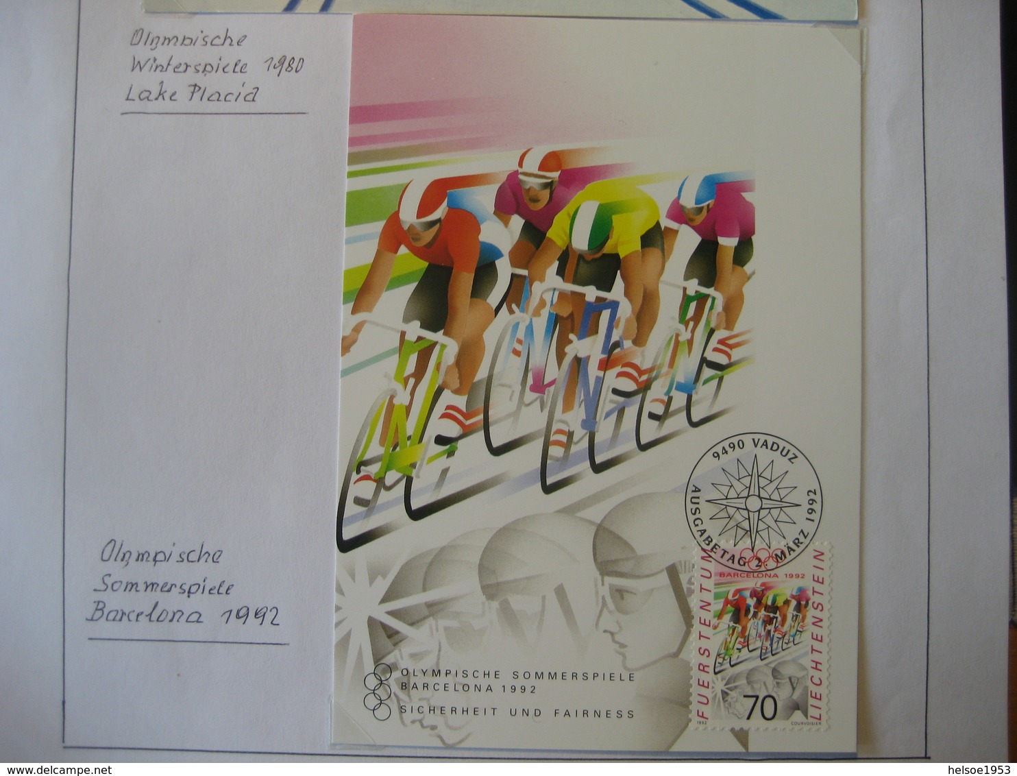 Liechtenstein- FDC Maximumkarte Olympia Barcelona Mi.Nr. 1036 - Storia Postale