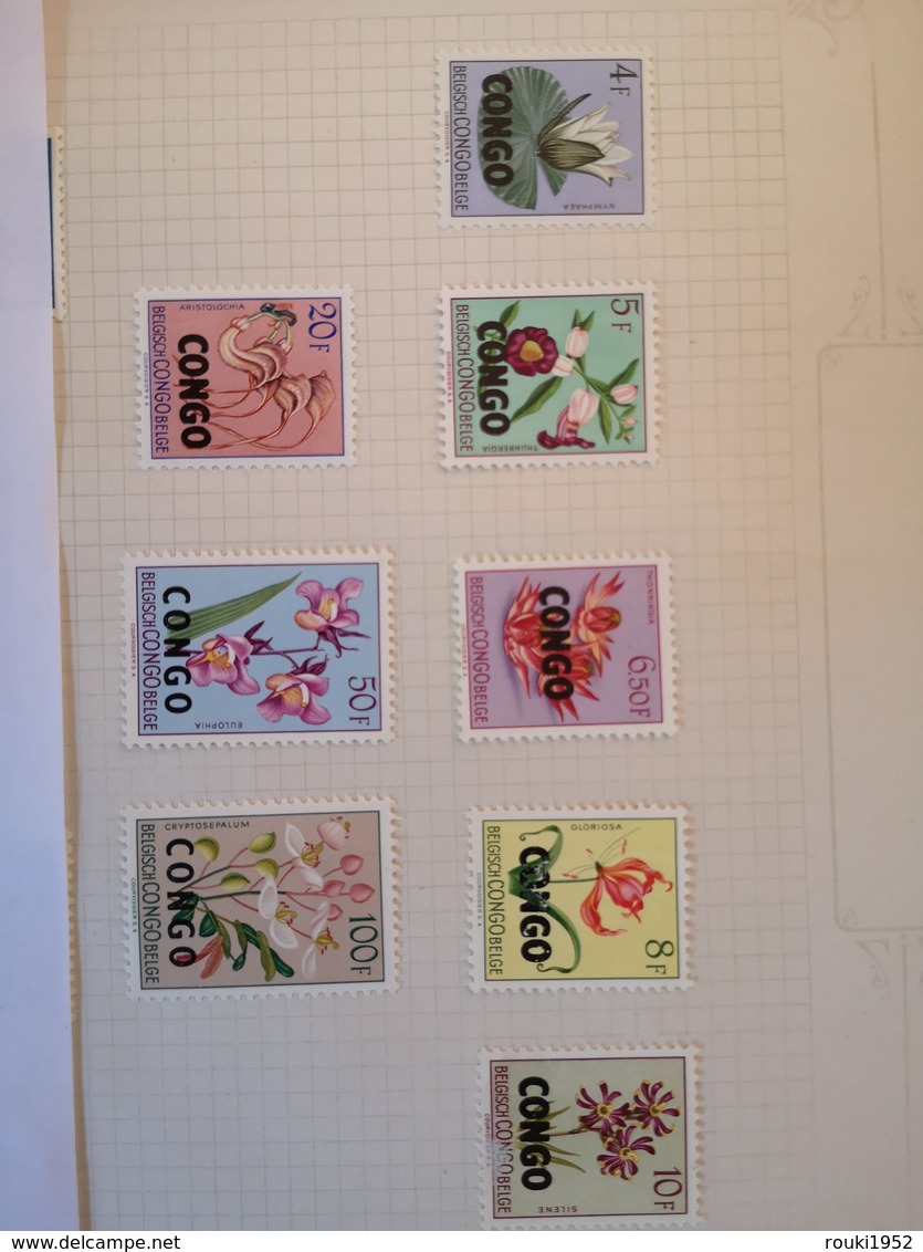 CONGO BELGE - 1960 - BELLE SERIE DES FLEURS N° 382 à 399 - X - COTE : 72.50 E - Neufs. MH. - Unused Stamps