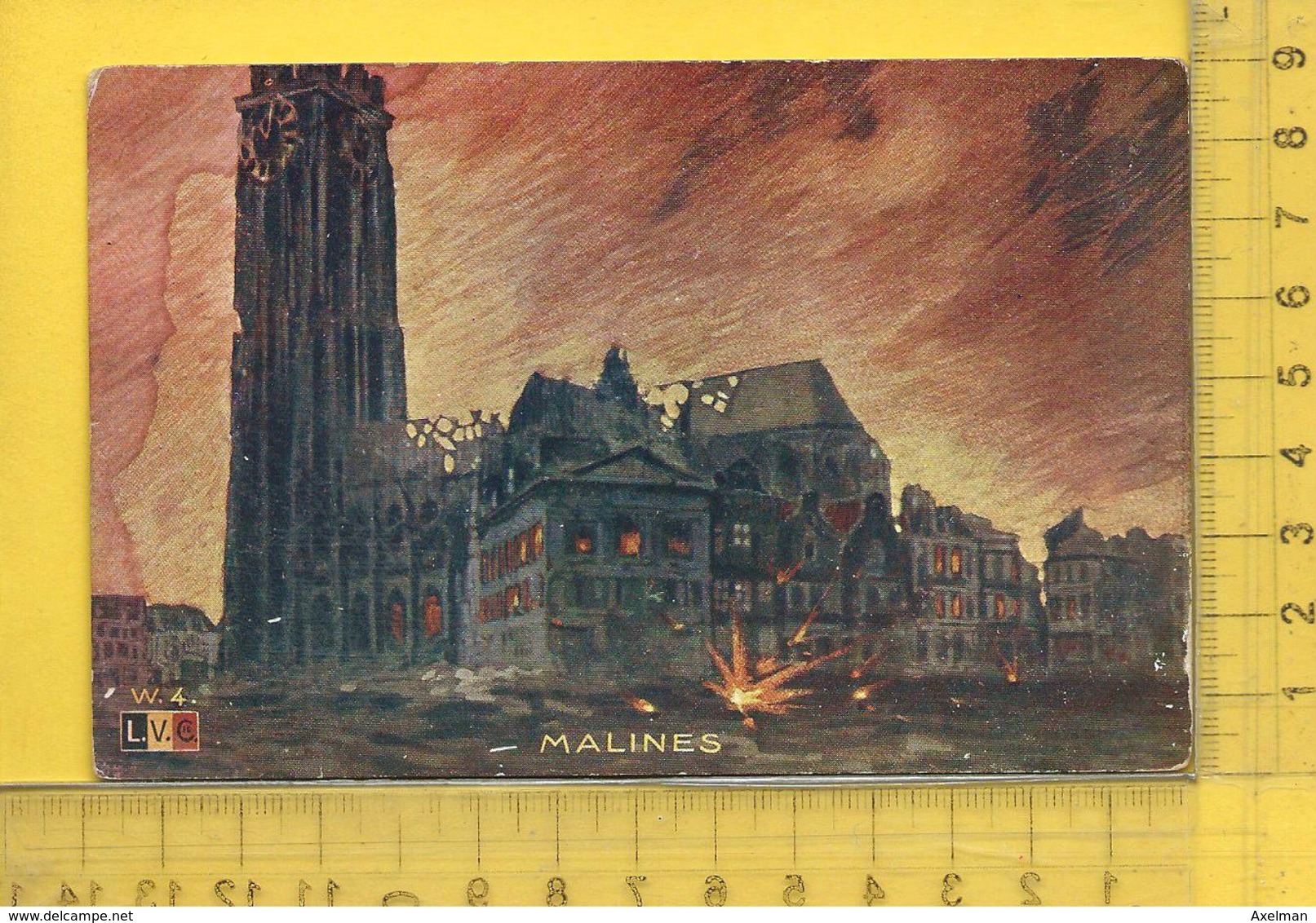 BELGIQUE, ANVERS, MALINES : Pendant Le Bombardement - Malines