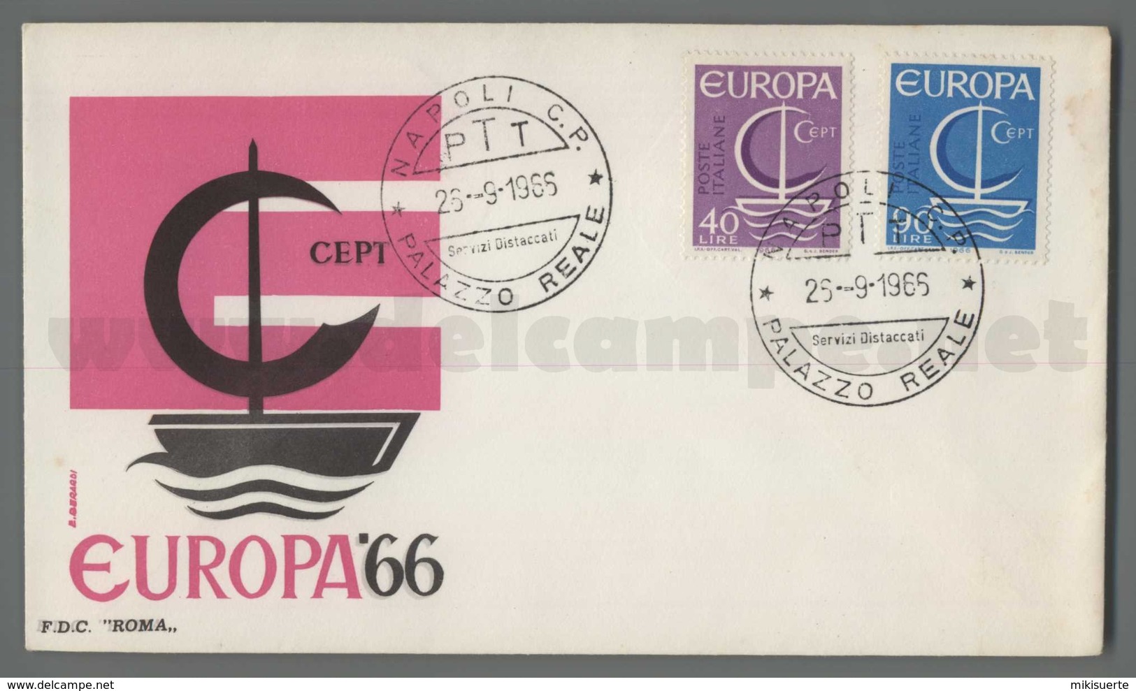 C6914 Italia FDC 1966 EUROPA CEPT 11 EMISSIONE 2 VALORI ROMA - FDC