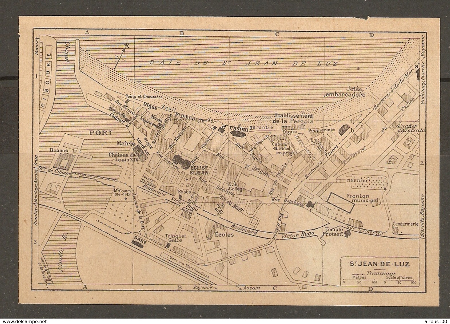 CARTE PLAN 1926 - SAINT JEAN De LUZ - TRINQUET GELOS FRONTON MUNICIPAL CASINO - CASINO Et HOTEL En PROJET - Topographische Karten