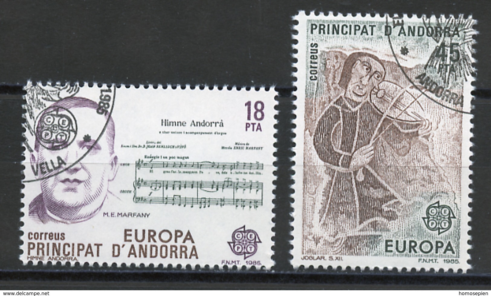 Andorre Espagnol - Andorra 1985 Y&T N°172 à 173 - Michel N°181 à 182 (o) - EUROPA - Used Stamps