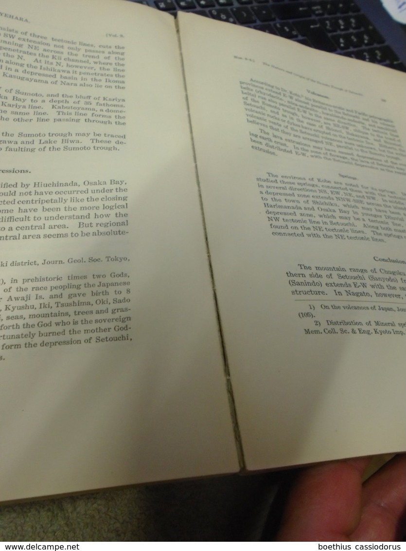 JAPANESE JOURNAL OF GEOLOGY AND GEOGRAPHY Transactions and Abstracts Vol. IX  Nos. 3 and 4 TOKYO March,1932