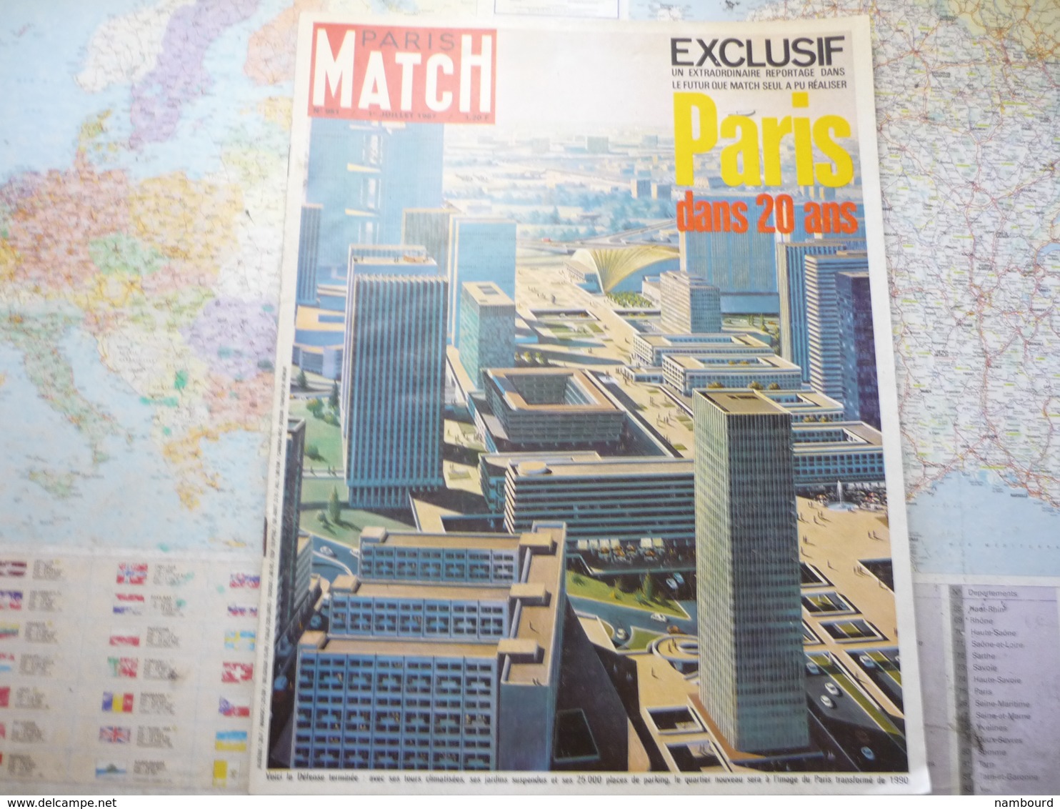 Paris-Match N°951 1-er Juillet 1967 Paris Dans 20 Ans / La Paix Se Joue En Amérique / Grace Kelly / John Wayne - General Issues