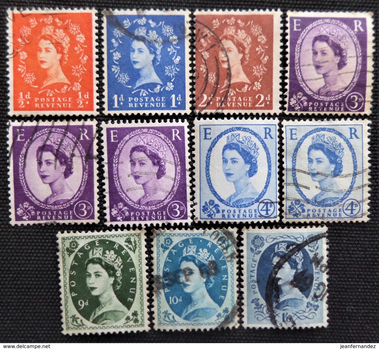 Timbres De Grande-Bretagne N° 327c_328B_329B_331a_331Bb_331b_332B_332Aa_338B_339_342B - Used Stamps