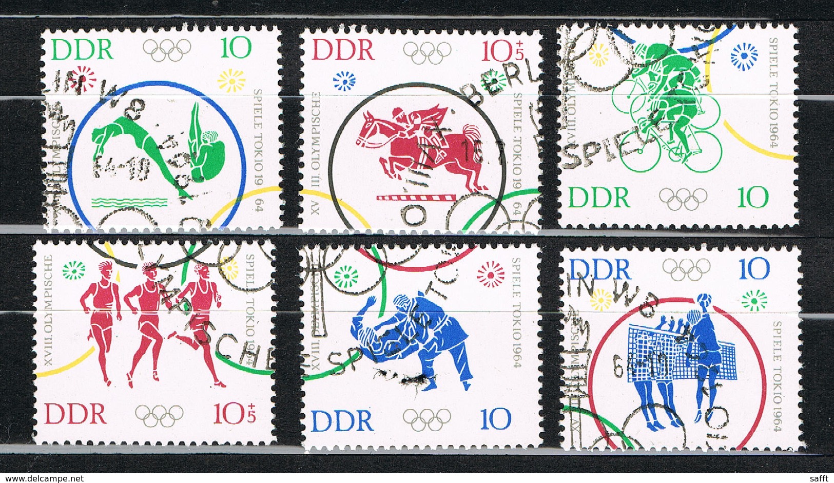 DDR 1033/1038 Gestempelt - Olympische Spiele 1964 - Oblitérés