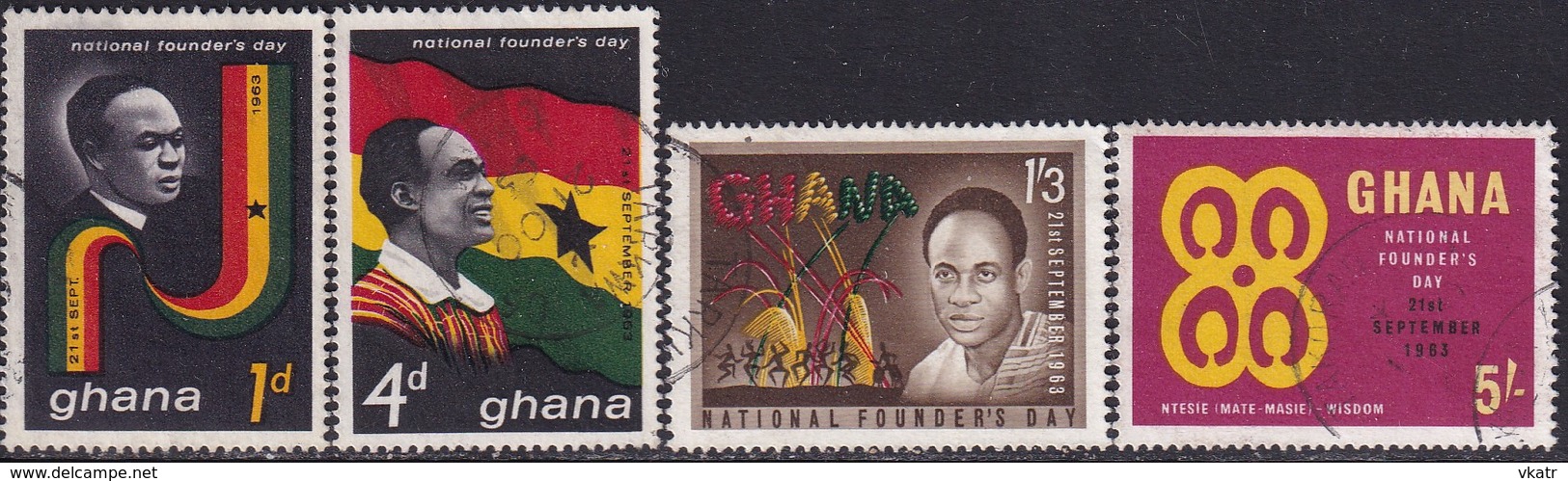 GHANA 1963 SG 315-18 Compl.set Used Founder's Day - Ghana (1957-...)