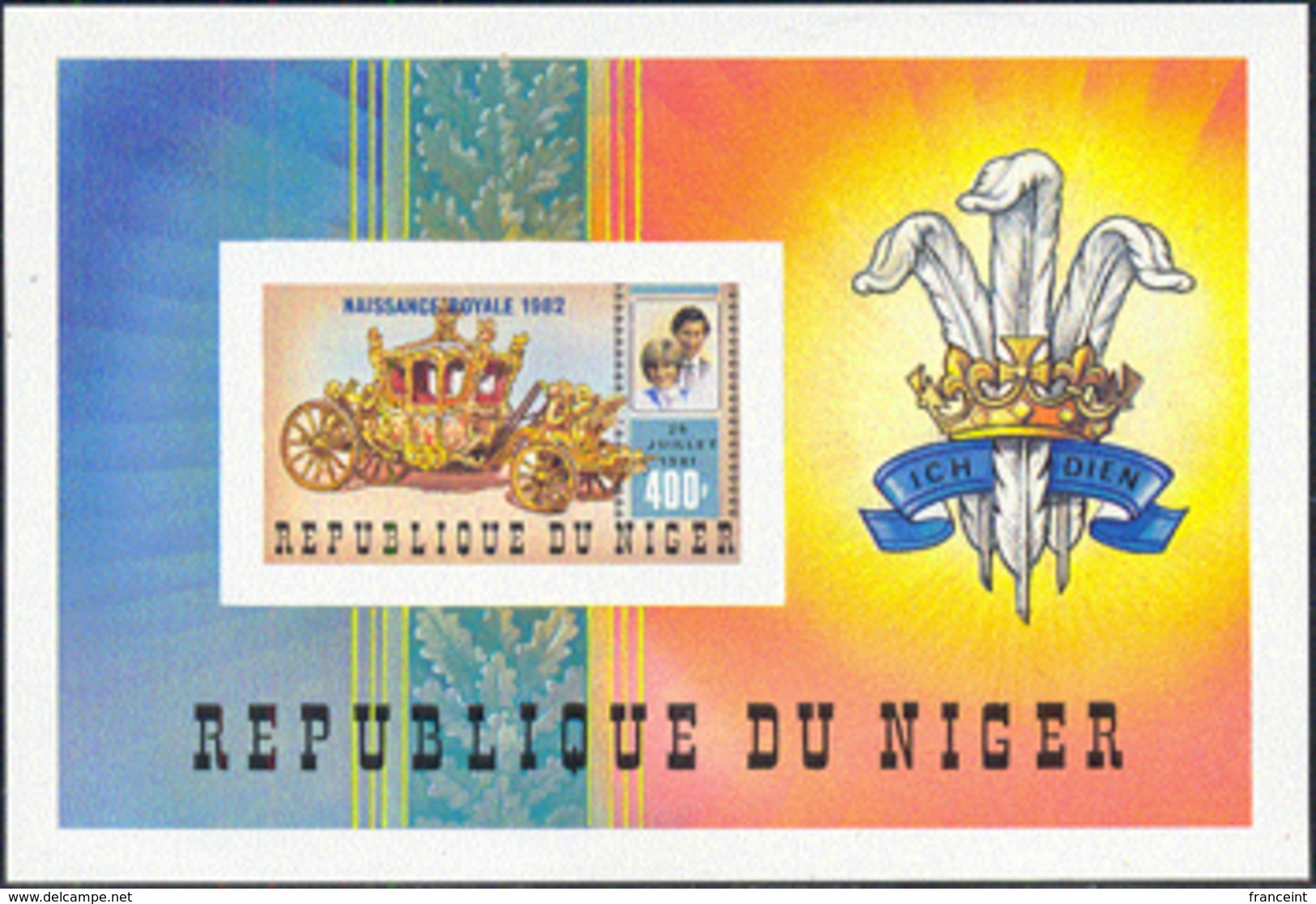 NIGER (1982) Stagecoach. Imperforate S/S. Scott No 598, Yvert No BF39. - Niger (1960-...)