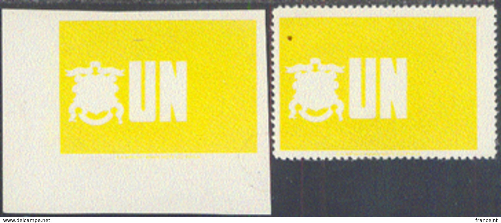 LIBERIA (1953) UN Emblem. Perforate And Imperforate Printed In Yellow. Scott No 340, Yvert No 317. - Liberia