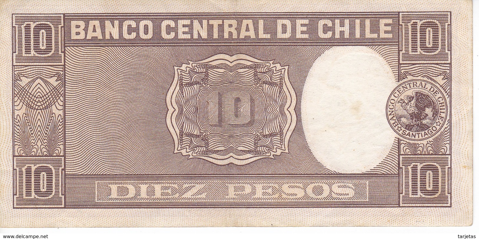 BILLETE DE CHILE DE 10 PESOS DE M. BULNES DEL AÑO 1958  (BANK NOTE) - Chili