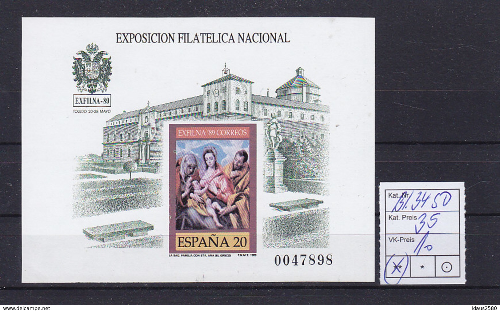 Spanien Block 34 SD  (*) - Variedades & Curiosidades