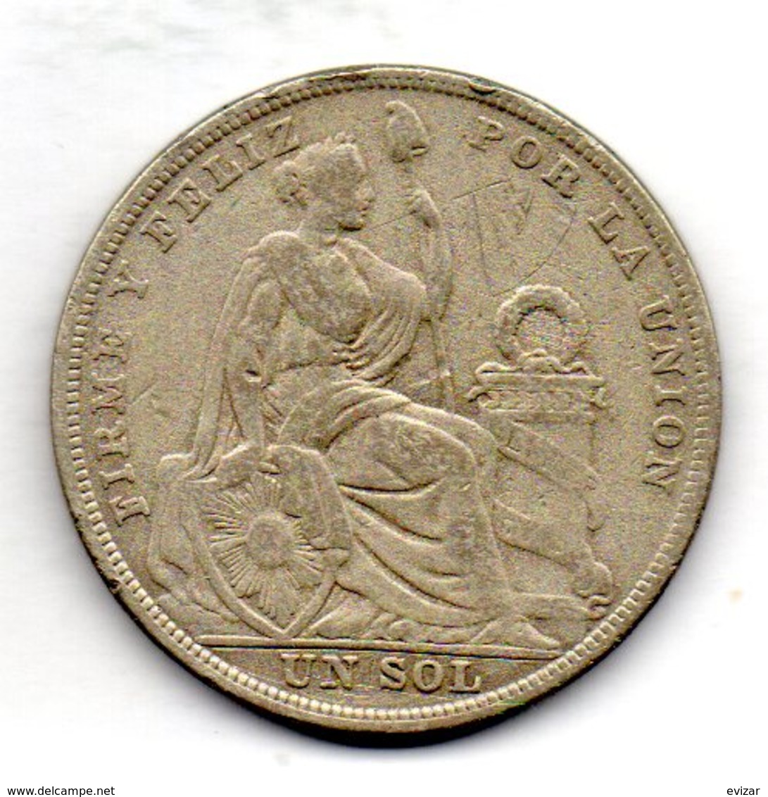 PERU, 1 Sol, Silver, Year 1923, KM #218.1 - Peru