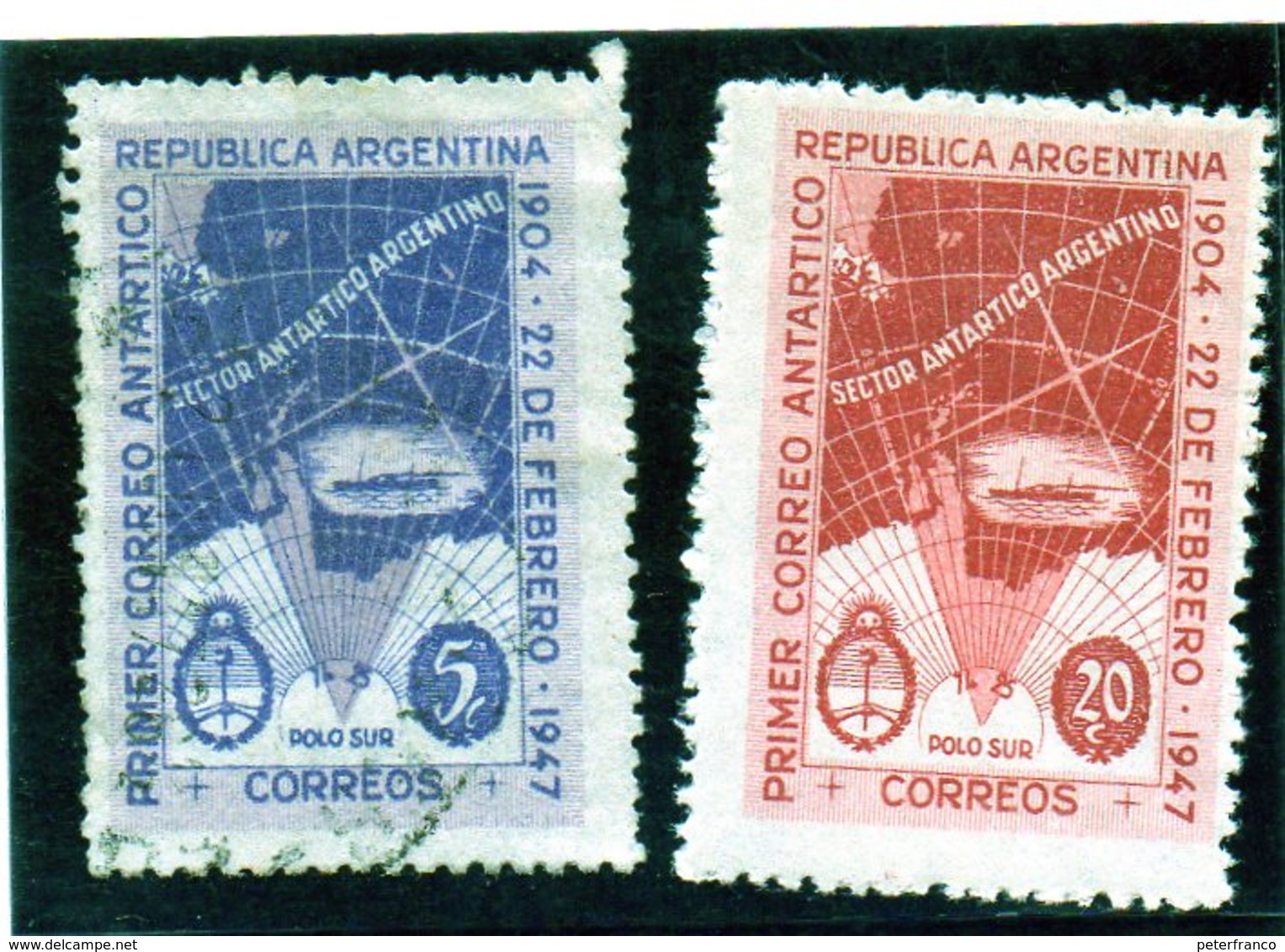 CG39 - 1947 Argentina - Servizio Aereo Antarctic Claims - Poolvluchten