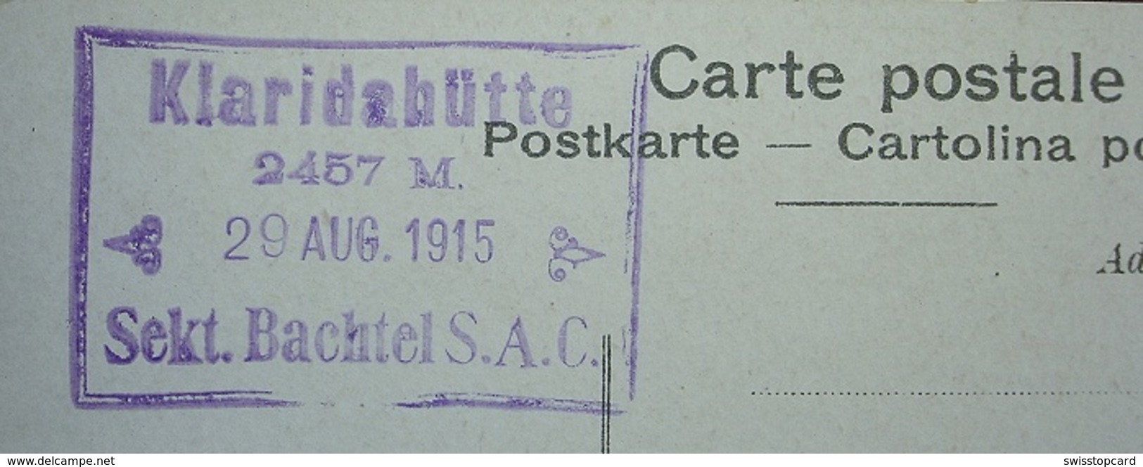 LINTHAL Claridenhütte S.A.C Sek. Bachtel Stempel Hütte - Linthal