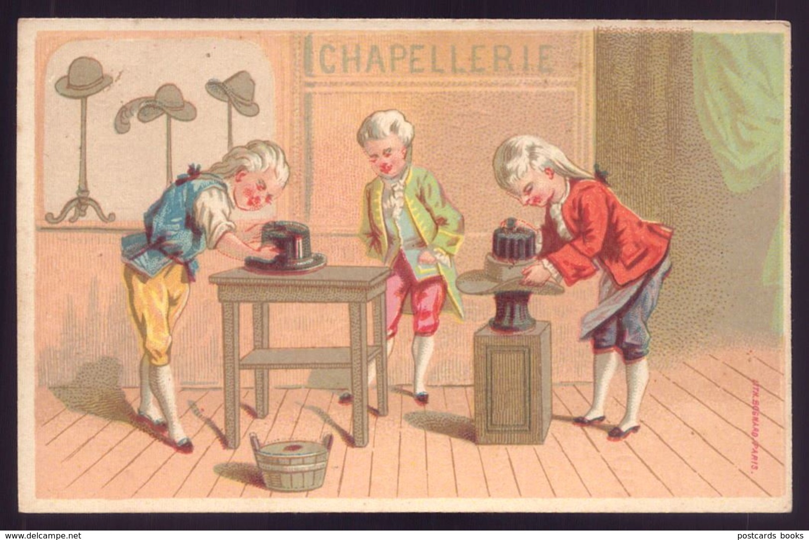 Cartão Publicidade LOJA MODAS - Rua Aurea 269 LISBOA Portugal. Old Victorian Trade Card CHROMO Chapellerie 1880s - Autres & Non Classés