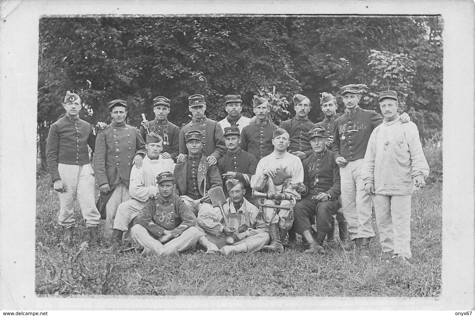 Carte Photo Militaire Français NEUFCHATEAU OU NANCY 79 ème Régiment Infanterie Soldat Gourde-Clairon-Guerre -Krieg 14/18 - Regimenten