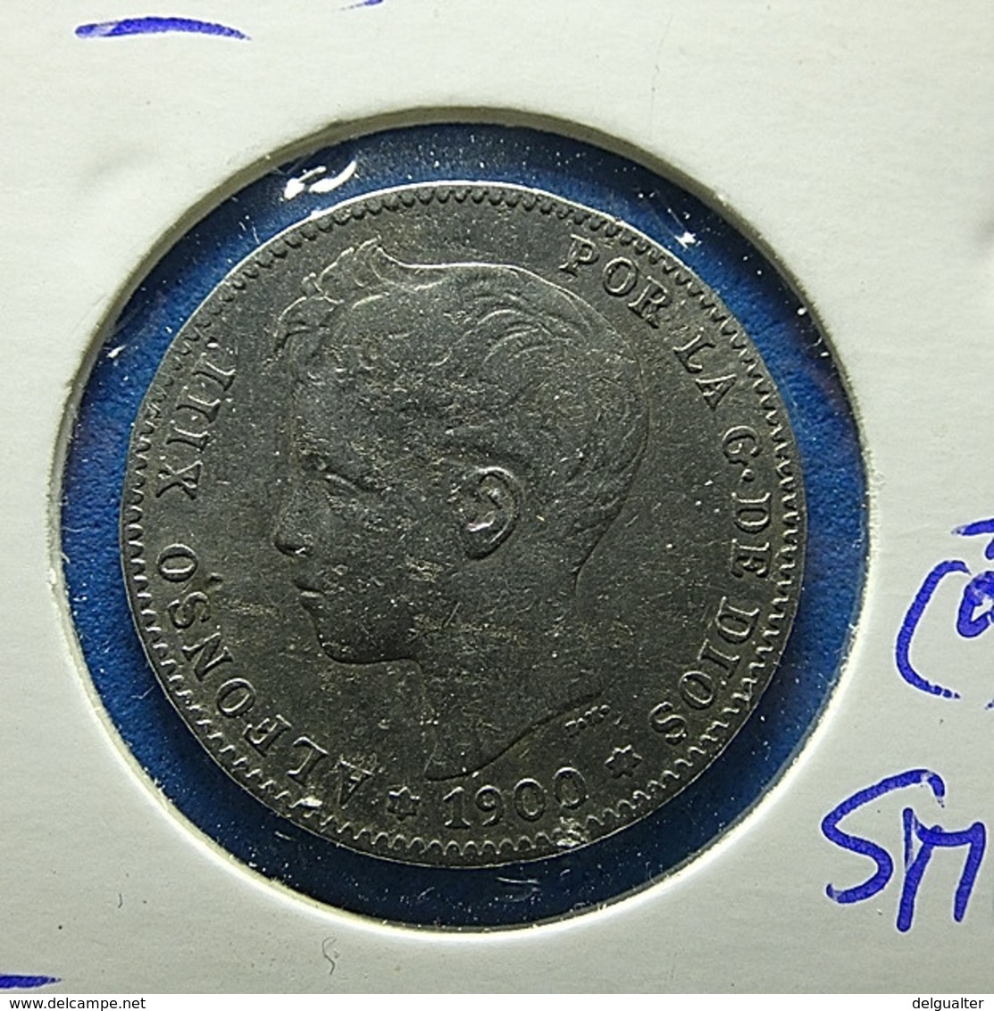 Spain 1 Peseta 1900 Silver - Eerste Muntslagen